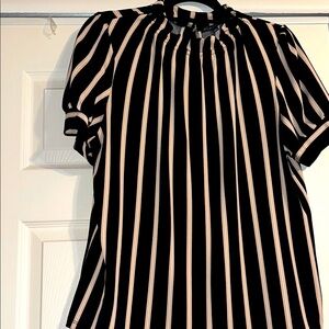 Striped Black and White Women's Top